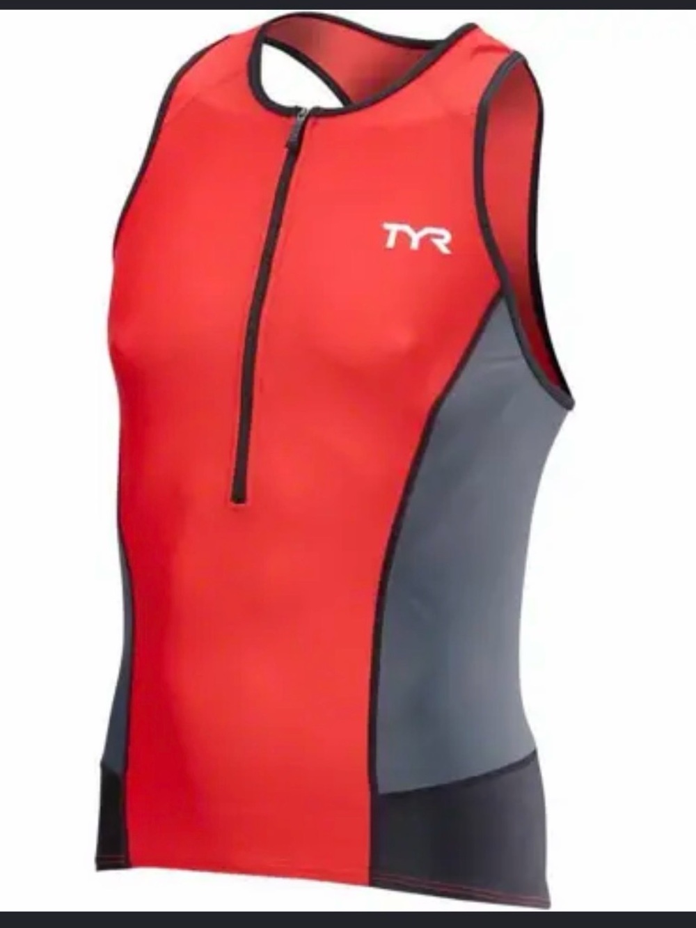TYR Women’s Competitor Triathlon Tank Top Red Black Gray Size Medium